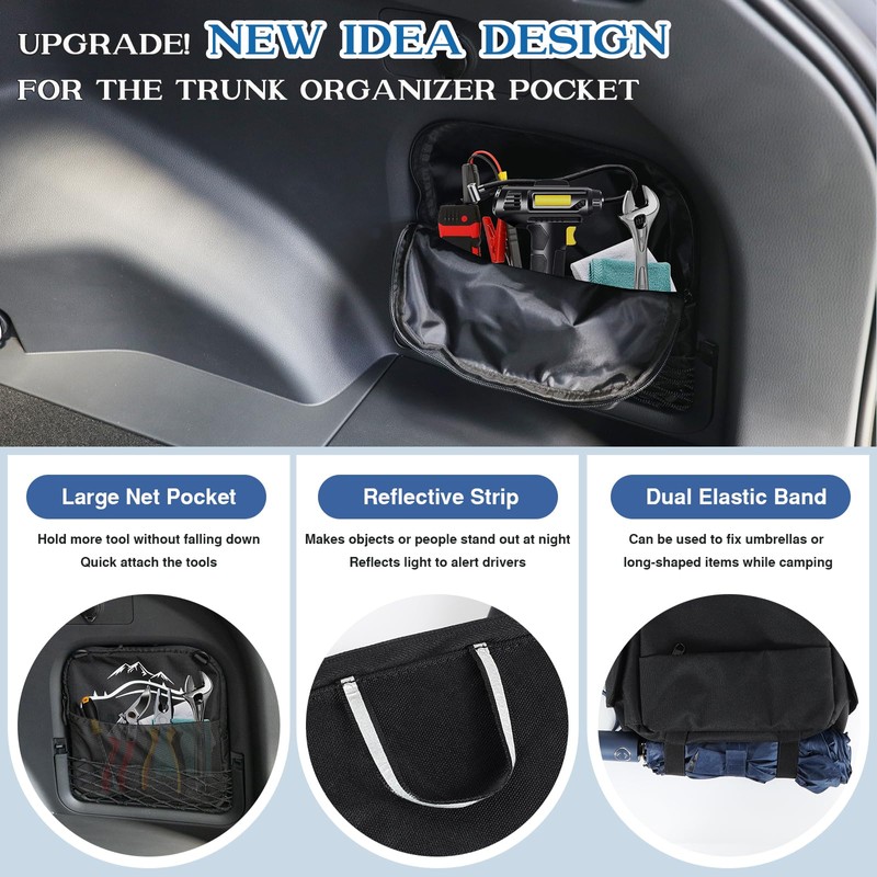 KIMCARLEY Trunk Organizer Multifunction Backpack, Upgrade Design Trunk Cubby Storage