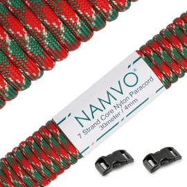 Namvo Paracord 4mm,100ft (31m), Paracord 550 7 Core Strand, Tear-resistant, 100% Nylon Cord, Versatile Type III Mil-Spec Paracord, Holds up to 250kg, Ideal for Outdoor Survival Camping