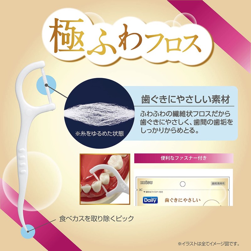 Ebisu B-D4651 Daily Ultra Fuwa Floss, 120 Pieces, Set of