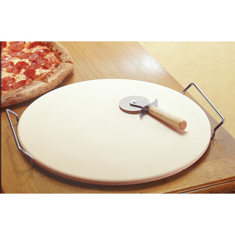 GoodCook Oven to Table Ceramic Stoneware Pizza Stone with Metal