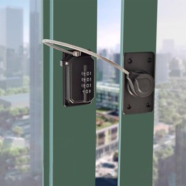 Refrigerator Lock,4-Digit Combination Fridge Lock, Refrigerator & File Cabinet Safety Locks, for Fridge, Cabinets, Window,Drawers (Black-2pcs)