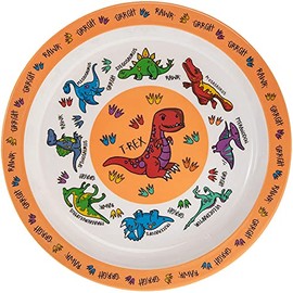 Lesser & Pavey Kids Plate | Dinosaur Design | 1 Piece | Multicoloured | 21.5 cm x 21.5 cm x 2 cm