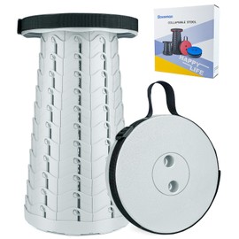 Boreeman Upgraded Folding Stool Lightweight Yet More Sturdy with Load Capacity 400lbs Portable Collapsible Stool Retractable Stool for Camping Fishing Hiking BBQ (Ice Cream)