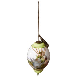 Ne'Qwa NeQwa Art Hand Painted Blown Glass Commemorative Watering Can Ornament, Multi