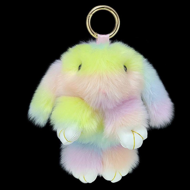 Xsclpomddy Bunny Keychain Cute Soft artificial Rabbit Faux Fur Key