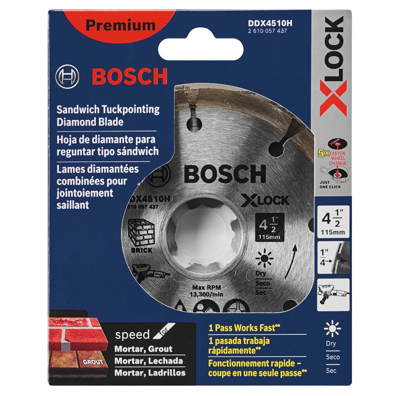 BOSCH DDX4510H 4-1/2 in. X-Lock Premium Sandwich Tuckpointing Blade for