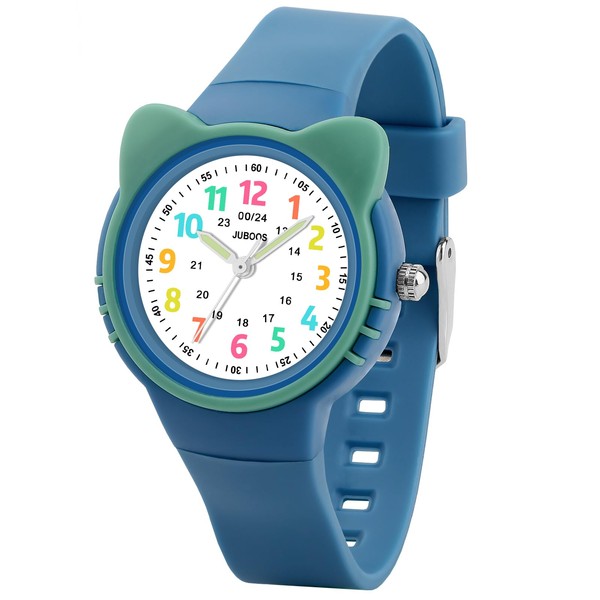 Juboos Kids Watch Analog for Boys Girls Toddler,3ATM Waterproof cat