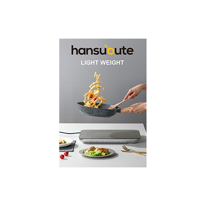 hansubute Induction Nonstick Frying Pan,Light Weight Skillet,Healthy Non Toxic Omelet