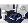 Black Navy Blue Duvet Cover Modern Geometric Comforter Cover Gradient