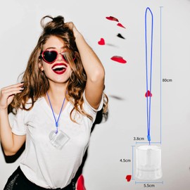 WDFCN Pack of 12 plastic shot glasses with handle on the strap, 3CL transparent party shot glasses, shot cups for hanging around for stag parties, fancy dress, hen parties, accessories, fancy dress,