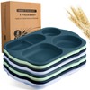 Tanlade 8 Pcs Large Unbreakable Divided Plates 12 Inch Wheat