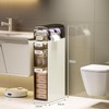 4-Tiers Slim Bathroom Storage Cabine,Waterproof Narrow Storage Cabinet,Space-Saving Vertical Organizers