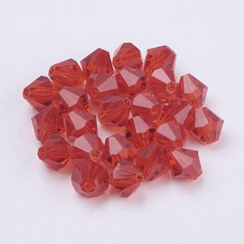 Elecrelive 50pcs 6mm Faceted Bicone Crystal Beads Bulk Glass Beads Imitation Austrian Crystal Beads for Jewelry Making Hole: 0.7~0.9mm (Red)