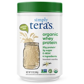 simply tera's Simply tera's Organic Whey Protein Powder - Vanilla Protein Powder, Grass Fed, 20g of Protein Per Serving, Clean Ingredients, Without Artificial Sweeteners, Non-GMO, rBGH-Free - Vanilla, 12 Oz