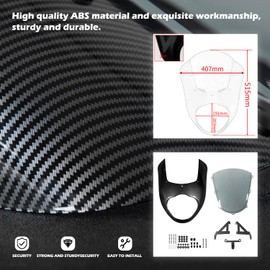 Lorababer Motorcycle Front Headlight Fairing Mask Windshield Windscreen Compatible with K-awasaki Vulcan VN650 VN 650 2015-2022 Headlamp Wind Deflector (Carbon fiber look with smoke)