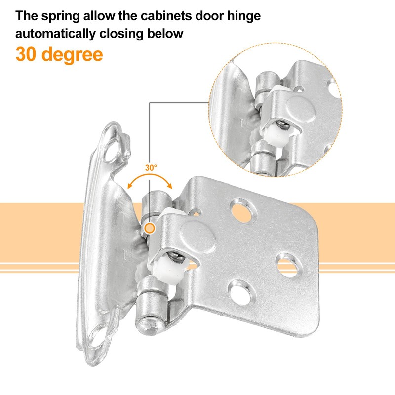 sourcing map 1/2 Inch Overlay Cabinet Hinges, 6 Pcs Self