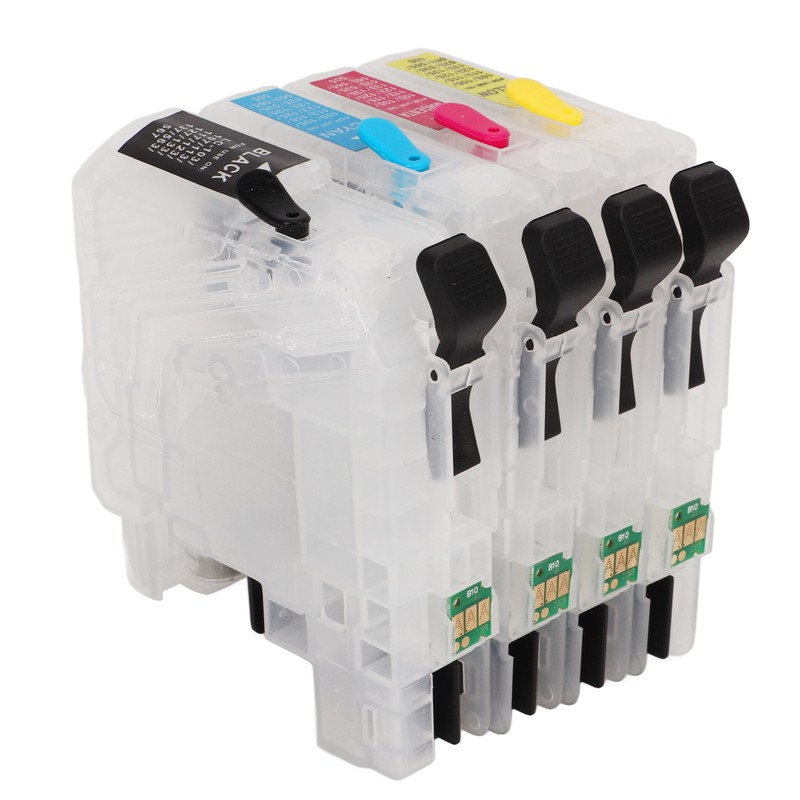 Ink Cartridges Compatible Refill Replacement With Permanent Chip 4 Colors