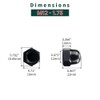 M12-1.75 Black Acorn Hex Cap Nuts (10 pcs), 304 Stainless