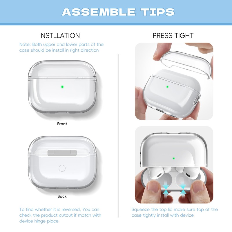 MHYALUDO Airpods Pro 2nd Gen / 1st Generation Case Cover,