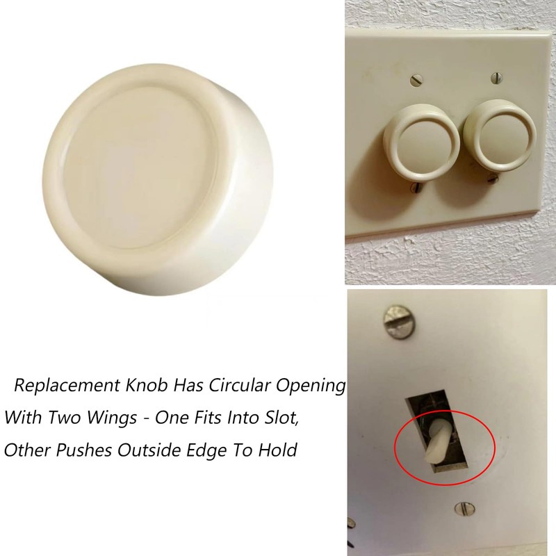 CAMGJORT RRKIV Rotary Replacement Dimmer Knobs, Ivory (5)