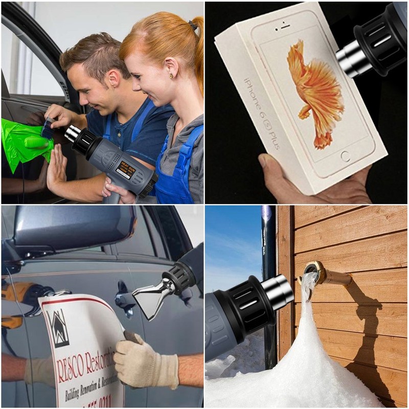 SEEKONE Industrial Heat Gun 1800W 122℉-1202℉(50℃-650℃) Variable Temperature Control with