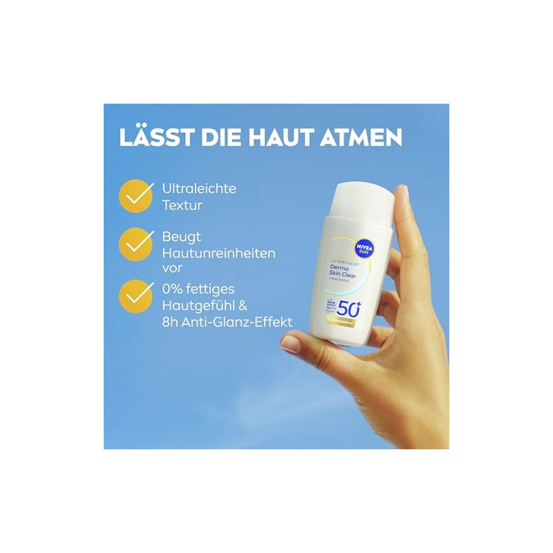 NIVEA SUN UV Gesicht Experte DermaSkin Clear UV-Fluid 50+ 40ml
