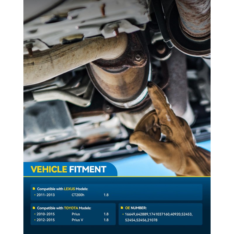 PHILTOP Automotive Replacement Catalytic Converter Kit W/Gasket Fit For Toyota,