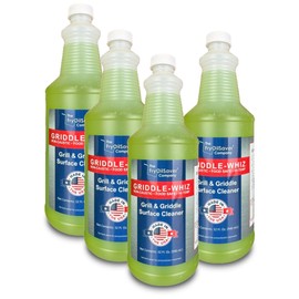 Pack of 4 Griddle-Whiz Grill & Griddle Surface Cleaner, Food Safe & Non-Caustic Formula for Restaurant & Cafe Quality Cleaner for Flat Top Grills and Griddles, Removes Tough Grease by FryOilSaver Co.
