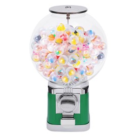 Gumball Machine Bulk Vending Dispenser Countertop Vending Machine with Keys for Toys Candies Capsule Balls, Suitable for 0.39-1.26in Balls (Green)
