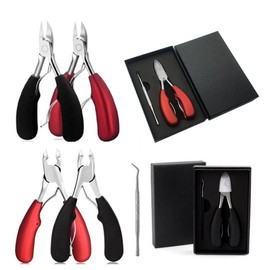 PingShow25 Recommended Chain Cutting Toenail Clippers Set - Nipper + Curette Set for Nail Care (Thick Nails)