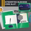 Better Office Products 2 Pocket Glossy Laminated Green Paper Folders,