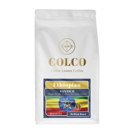 ETHIOPIAN Coffee Ground Espresso | Single Origin Heirloom Arabica | Medium Roast | Colco Coffee Santico | Hand Roasted Coffee (500g Resealable Bag)
