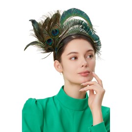 BABEYOND Fascinator Hat Feather Fascinator Hair Clip Tea Party Pillbox Derby Hat Fascinator Headband for Bridal Wedding