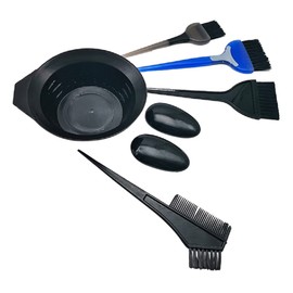 Healvian 7pcs Hair Dyeing Tool Kit Hair Coloring Set Washable Reusable No Mess Kit Brush Comb Bowl Earmuffs for Diy at Home