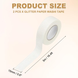 PATIKIL 2 rollos de papel con purpurina Washi, cinta decorativa Washi para manualidades, azul marino