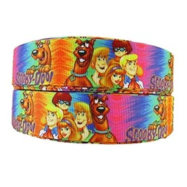 Scooby with Cast 1" Wide Repeat Ribbon Sold in Yard Lots (3 Yards)