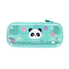 Legami - Wonderwow Panda Pencil Case, 2 Compartments and Pen Holder Inside, Inner Mesh Compartment, Zip, 23 x 11 x 5 cm