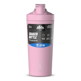 Hydrapeak Insulated 26oz Shaker Bottle, Gym Protein Shake Mixer, Stainless Steel, Pink