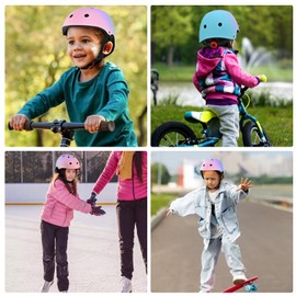 Kids Helmet, Toddler Bike Helmets for Ages 3-8 Years CE Certified Safety Adjustable Multi-Sport Roller Skateboard Scooter Cycling Helmet for Boys Girls (Pink Blue)