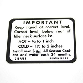 1967 1968 1969 AMC JAVELIN AMX REBEL AMERICAN COOLING SYSTEM WARNING DECAL