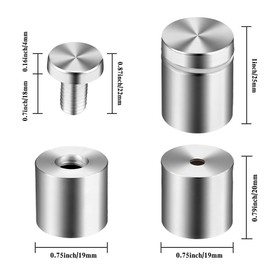 12pcs Stainless Steel Advertising Nails,Standoff Wall Fixings,Sign Standoff Screw,Stainless Steel Advertising Screw,Wall Mount Advertisement Fixing Bolt,Sign Standoff Wall Mount,Advertising Glass Nail