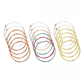Alnicov 3 Full Sets of 6 Acoustic Guitar Strings Replacement Steel String with Nickel-plated Bead Head for Acoustic Guitar (1 Brass Set,1 Copper Set and 1 Multicolor Set)