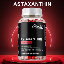 Astaxanthin 12mg - High-Strength Antioxidant Energy Support Gluten-Free & Non-GMO, 3 Count, 120 Tablets / 아스타잔틴 12mg - 고강도 항산화제 에너지 지원 글루텐 프리 & 비GMO, 3개, 120정
