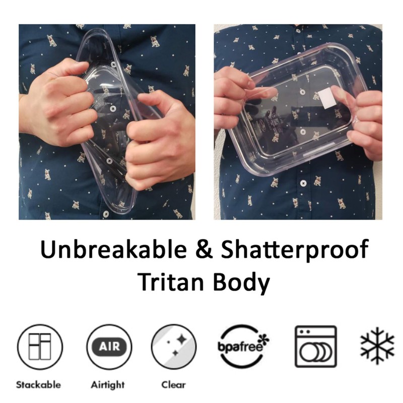 Lustroware Airtight Food Storage Container Set of 3, Micro Clear