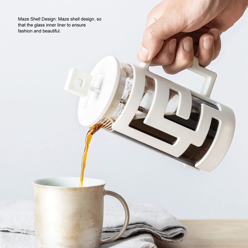 French Press Pot Maze Shell Design Glass Press Pot Press