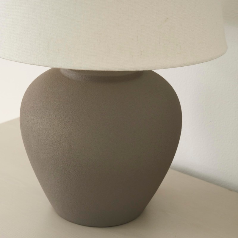 Nourison 20" Brown Ceramic Pot Table Lamp for Bedroom, Living