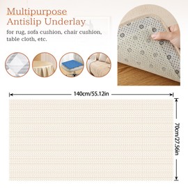 LOOFORE Carpet Non-Slip Mat, 70 x 140 cm, Non-Slip Mat, Carpet Underlay, Non-Slip Non-Slip Protection, Carpet Stopper, Can Be Cut to Size, Universal for Carpet, Drawers, Car Shelves, Tray