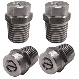 SOLIVEDE 25025 Surface Cleaner Tips for Pressure Washer Nozzles with 2.5 Orifice, 4000 PSI, 1/4'' Male NPT, Stainless Steel (4 Pack)