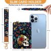 Yonlevres Skull Cat Credit Card Holder Slim Wallet, RFID Wallet