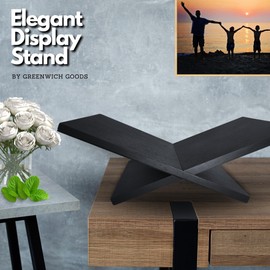 Wooden Book Stands for Display Stands – Large Cross Frame Book Holder for Quran Book Stand, Heavy Textbooks, Cookbooks & Bible Holder – Open Bookstand for Kitchen, Bed, or Desk. (Black)